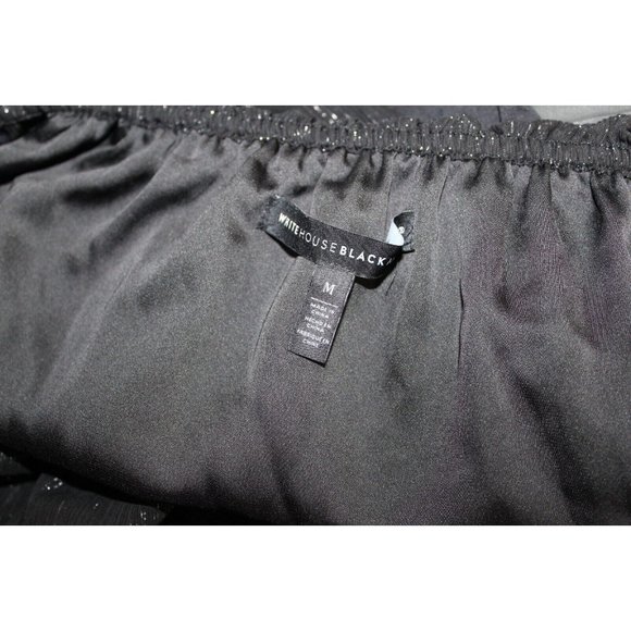 White House Black Market Womens Sparkly Black Off Shoulder Blouse M - Picture 5 of 5